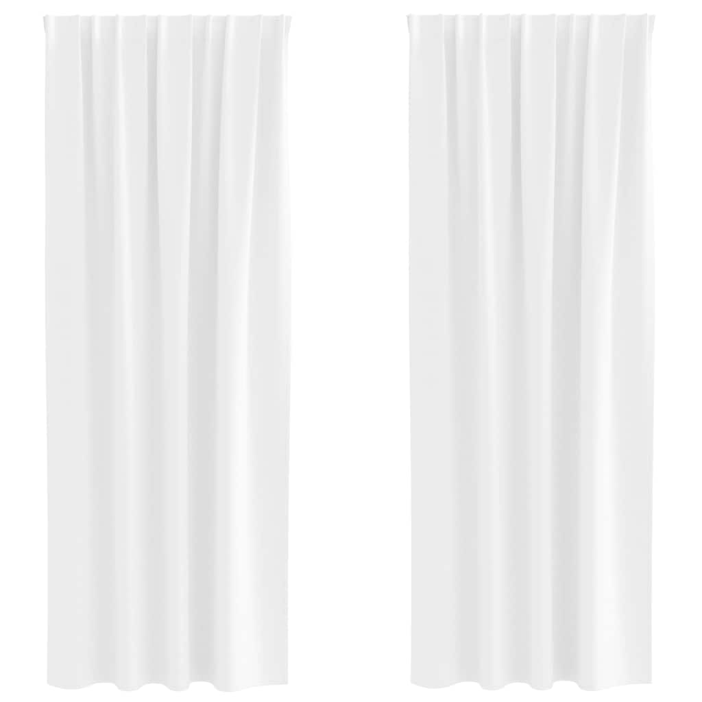 Függönyök függönyökkel 2 pcs Fényes fehér Poliészter
