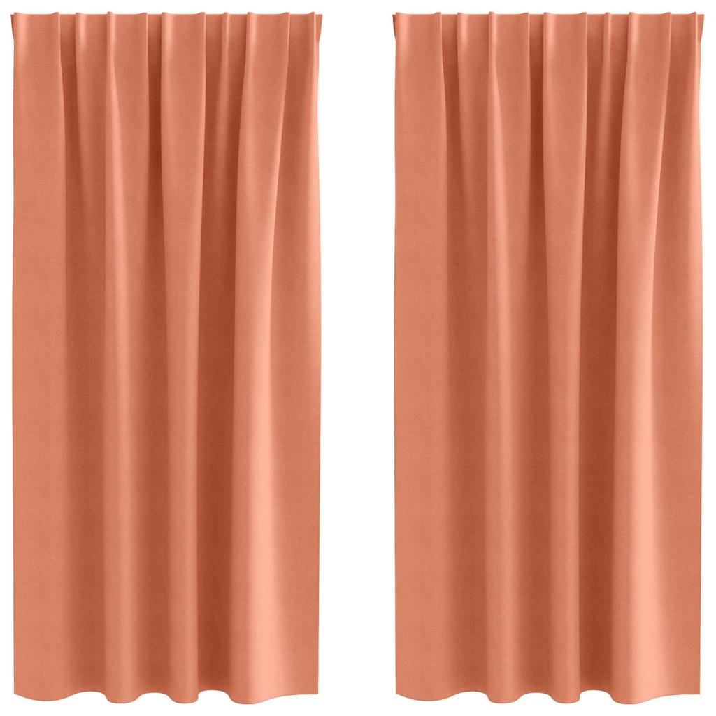 Függönyök függönyökkel 2 pcs Terrakotta Poliészter