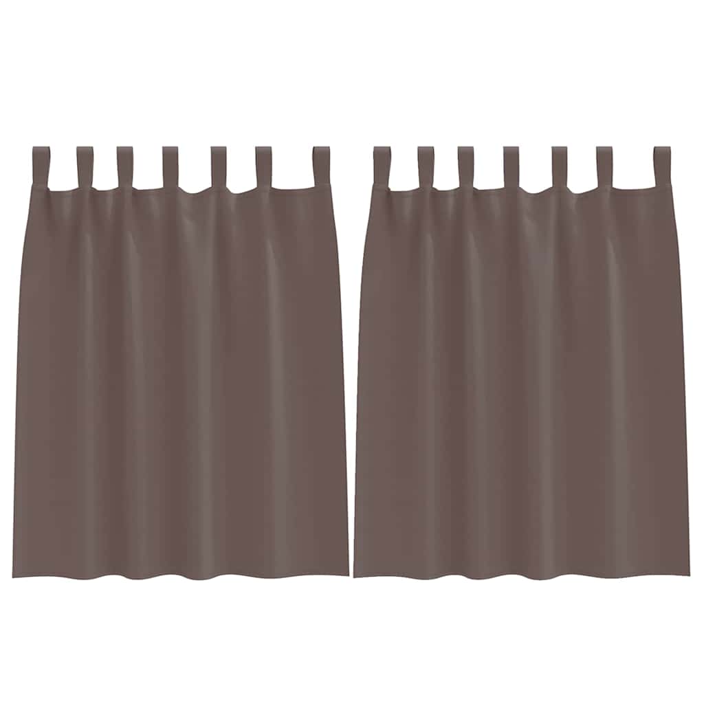 Függönyök függönyökkel 2 pcs sötétbarna Poliészter
