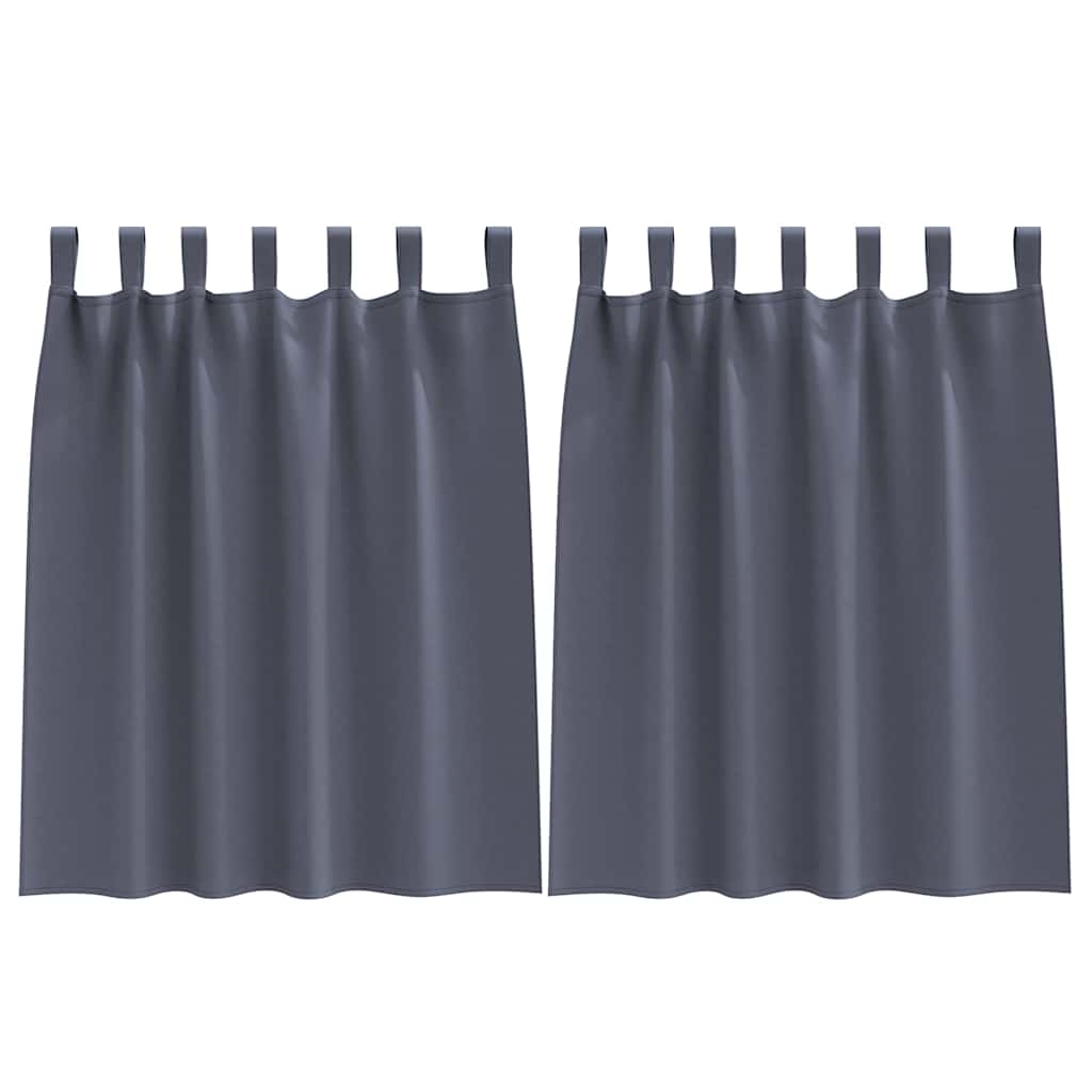 Függönyök függönyökkel 2 pcs Antracitszürke Poliészter