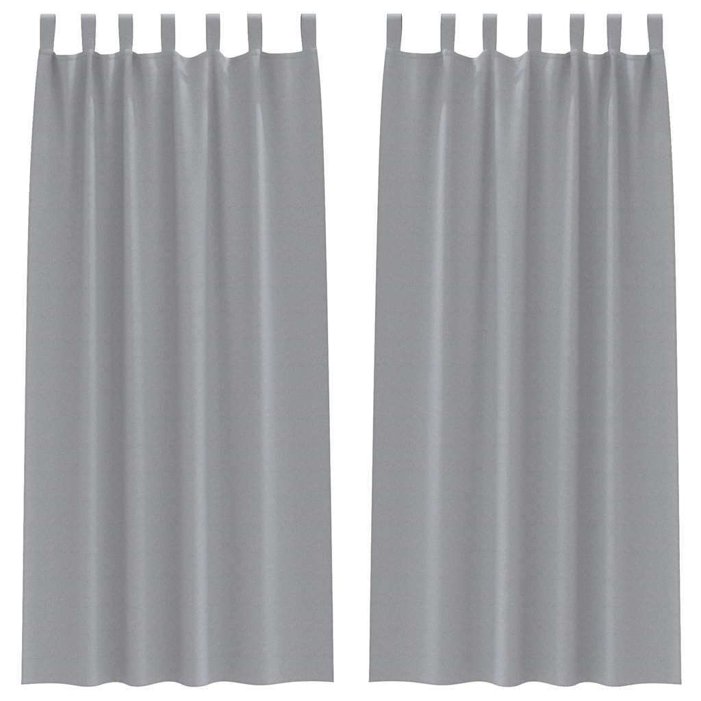 Függönyök függönyökkel 2 pcs Világosszürke Poliészter