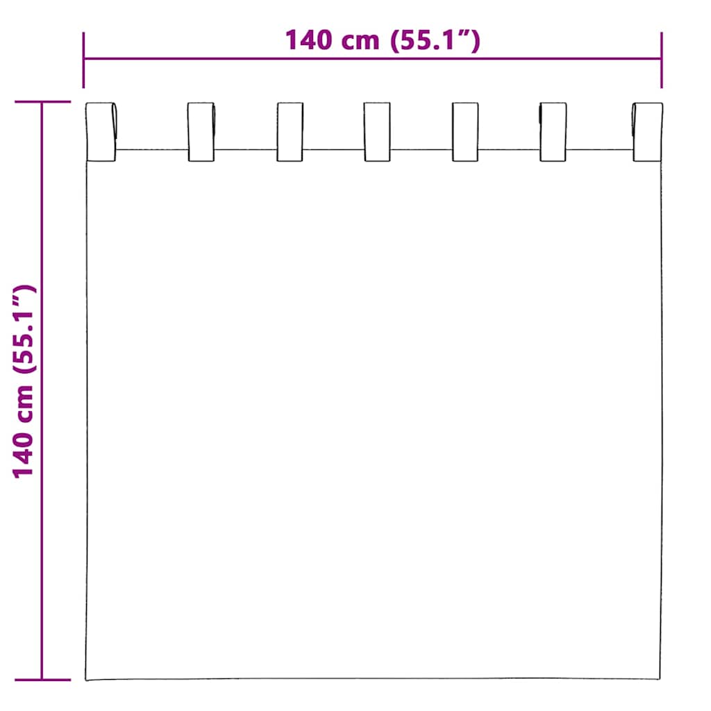 Függönyök függönyökkel 2 pcs Lila Poliészter