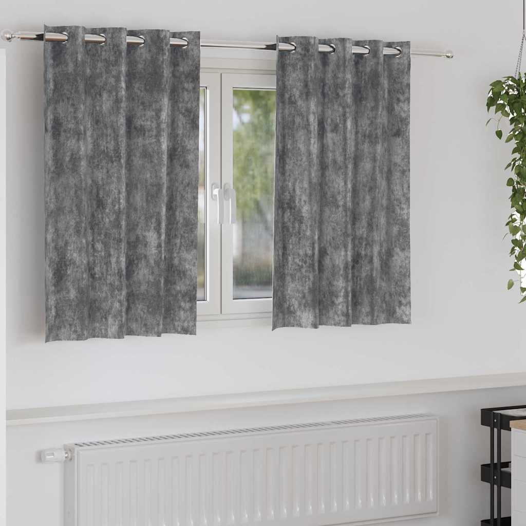 Függöny függönyökkel 2 pcs Szürke 140 x 140 cm Bársony