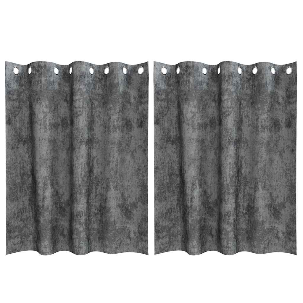 Függöny függönyökkel 2 pcs Szürke 140 x 140 cm Bársony