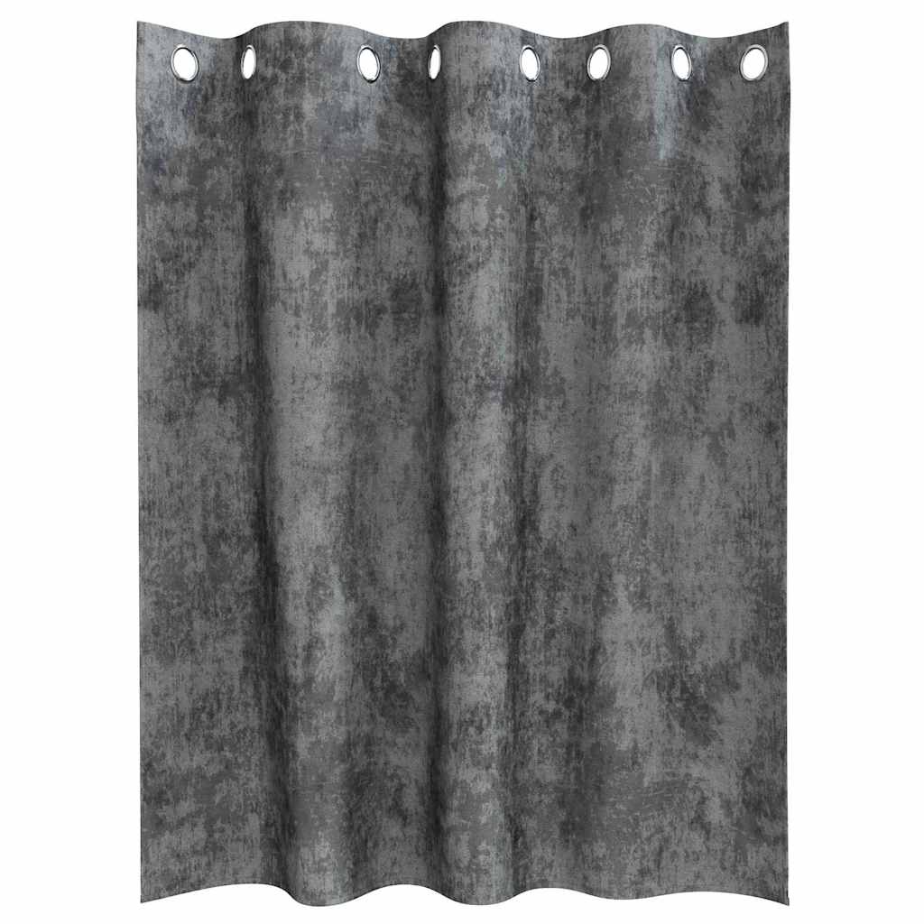 Függöny függönyökkel 2 pcs Szürke 140 x 140 cm Bársony