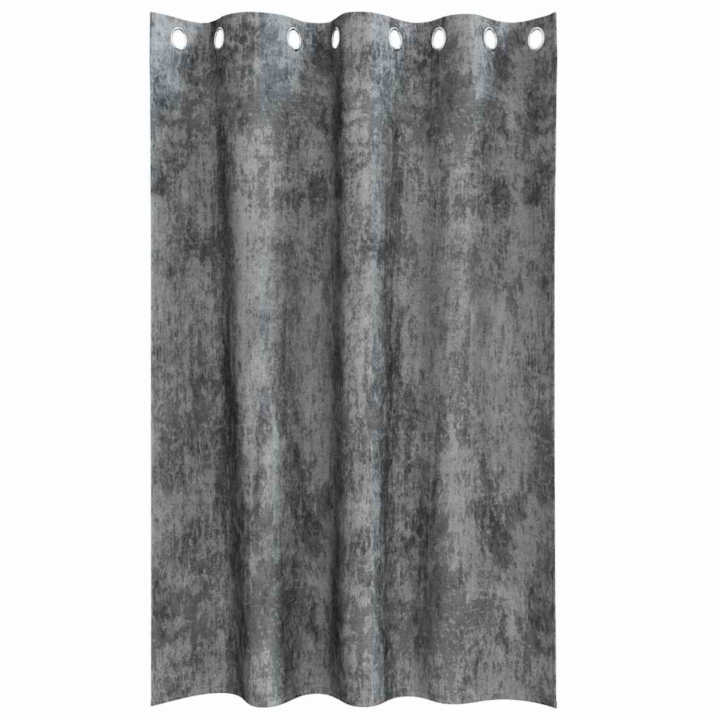 Függöny függönyökkel 2 pcs Szürke 175 x 140 cm Bársony