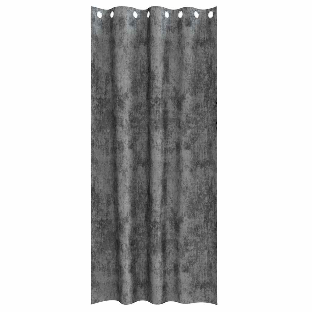 Függöny függönyökkel 2 pcs Szürke 225 x 140 cm Bársony