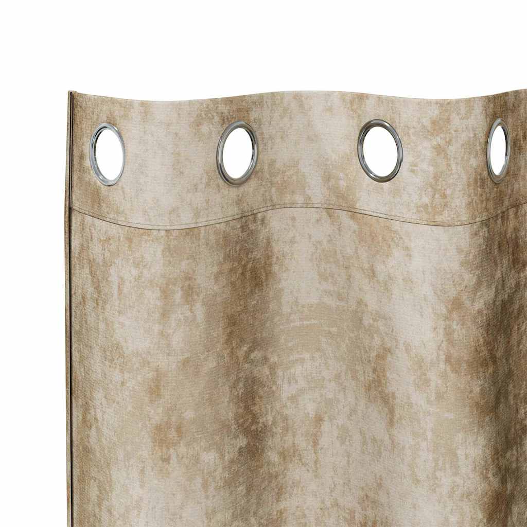 Függöny függönyökkel 2 pcs Krém 245 x 140 cm Bársony