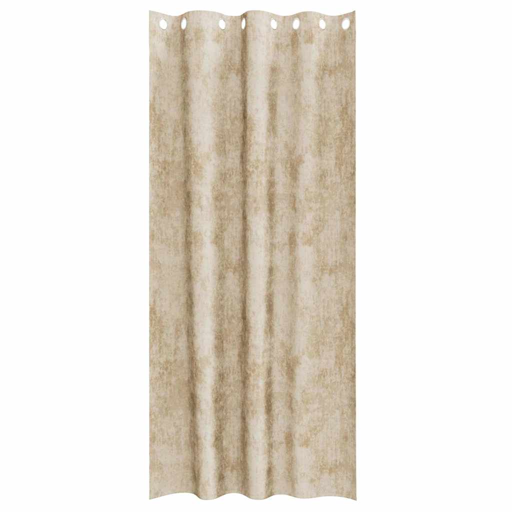 Függöny függönyökkel 2 pcs Krém 245 x 140 cm Bársony