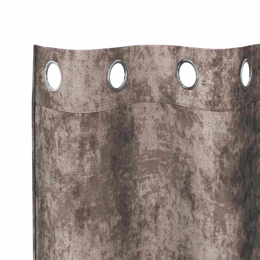 Függöny függönyökkel 2 pcs Cappuccino 260 x 140 cm Bársony