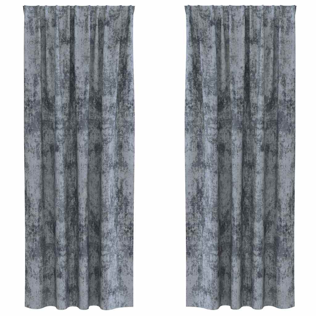 Függöny függönyökkel 2 pcs Ezüst szürke 260 x 140 cm Bársony
