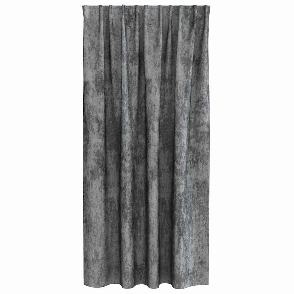 Függöny függönyökkel 2 pcs Szürke 175 x 140 cm Bársony