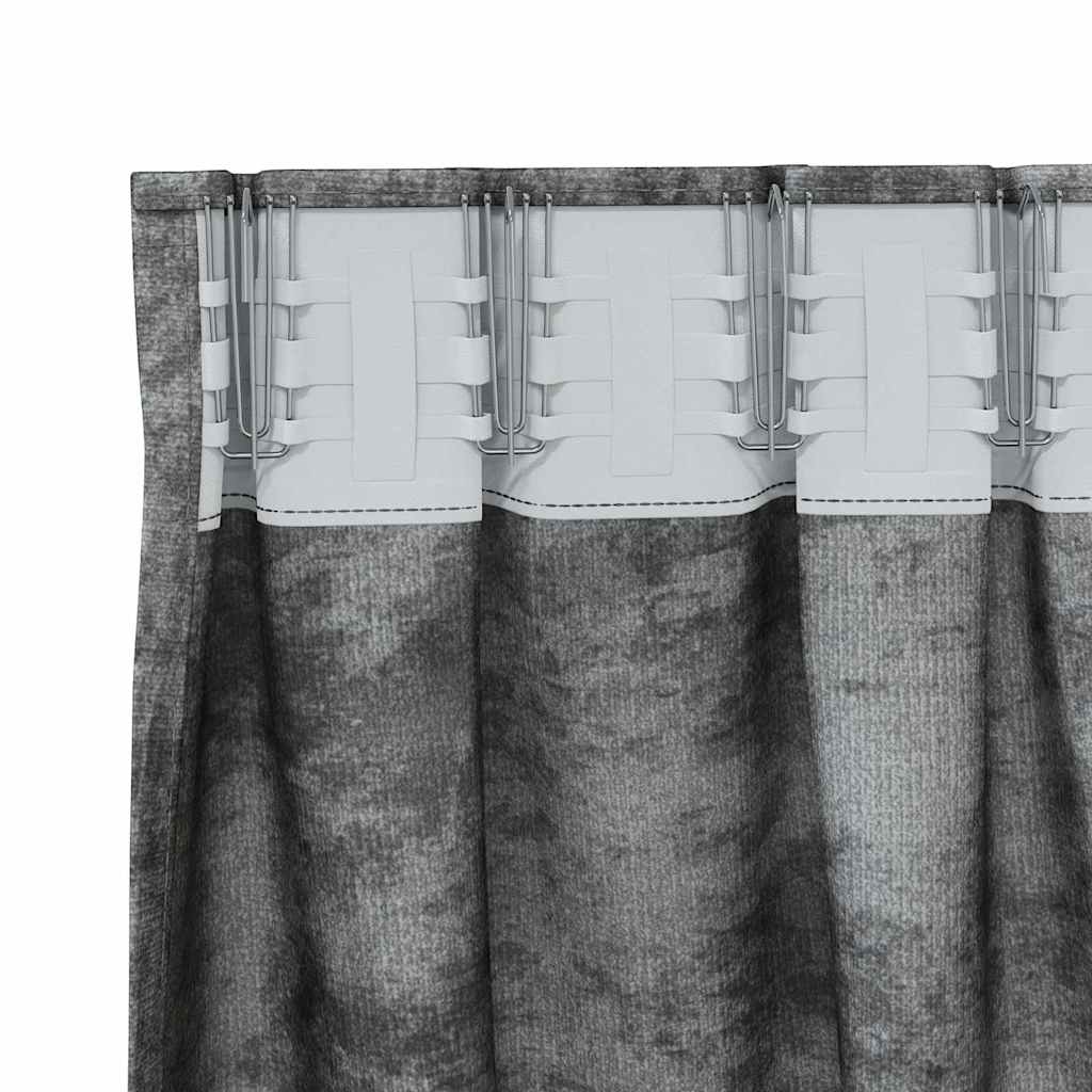 Függöny függönyökkel 2 pcs Szürke 260 x 140 cm Bársony
