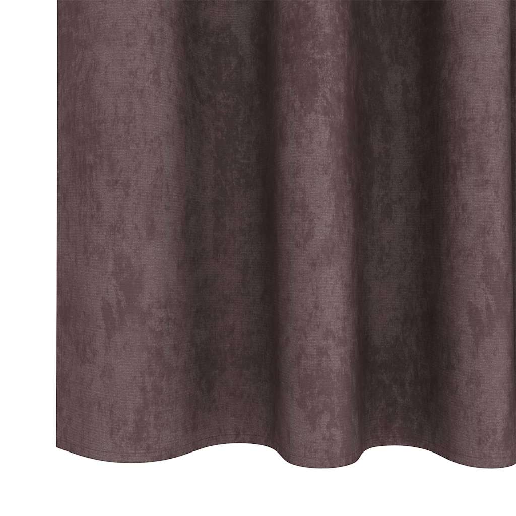 Függöny függönyökkel 2 pcs Barna 260 x 140 cm Bársony