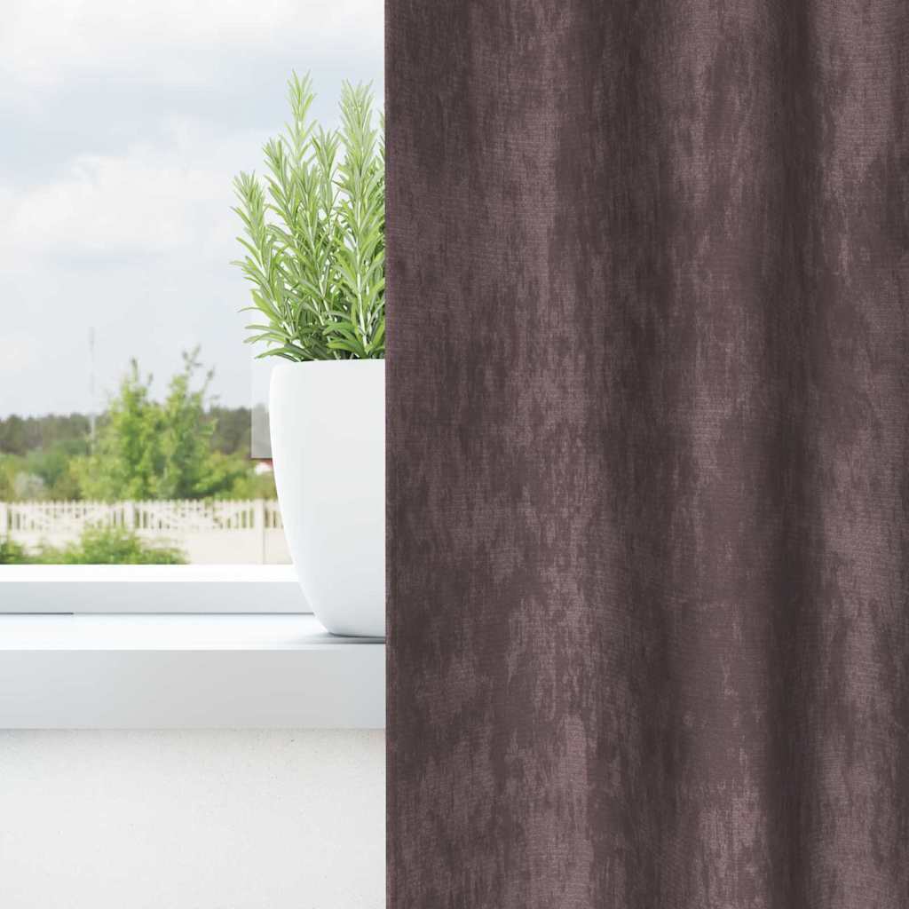 Függöny függönyökkel 2 pcs Barna 260 x 140 cm Bársony