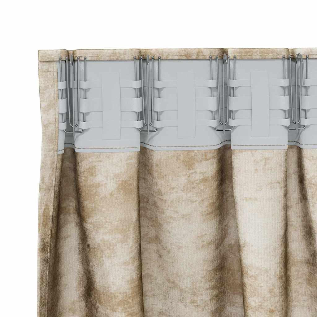 Függöny függönyökkel 2 pcs Krém 245 x 140 cm Bársony
