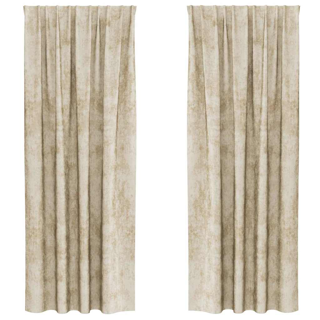 Függöny függönyökkel 2 pcs Krém 245 x 140 cm Bársony