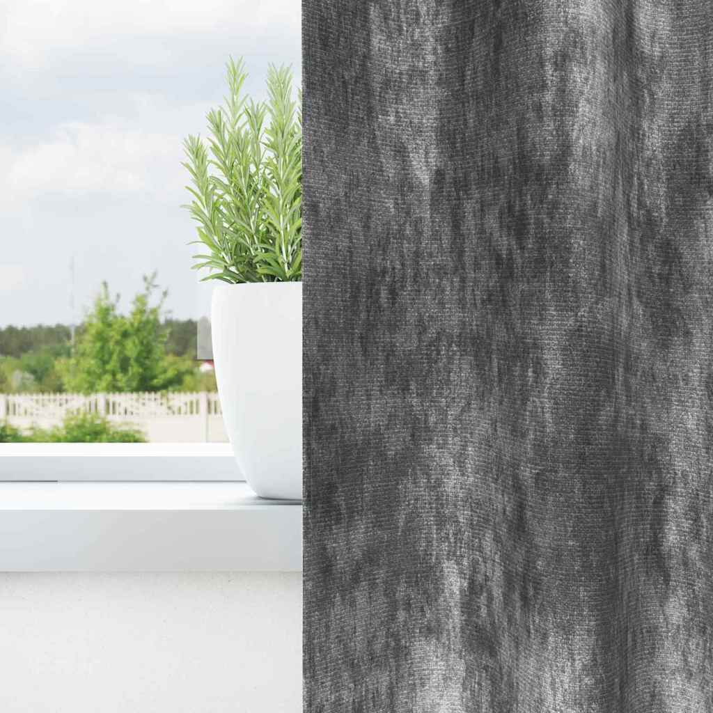 Függöny függönyökkel 2 pcs Szürke 260 x 140 cm Bársony