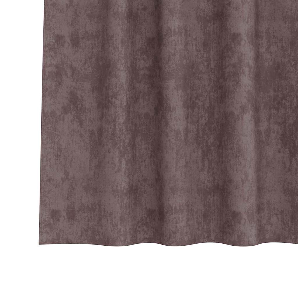 Függöny függönyökkel 2 pcs Barna 245 x 140 cm Bársony