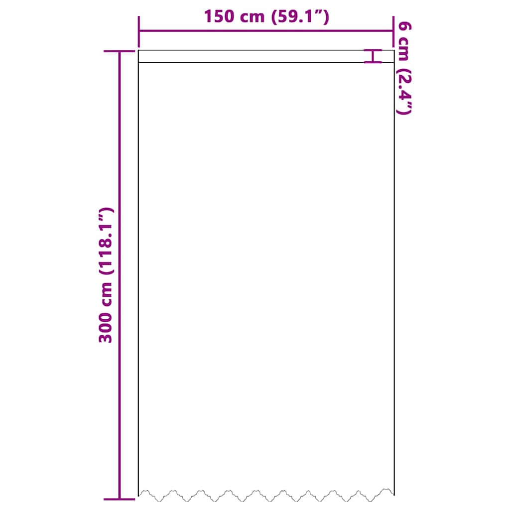 Függönyök függönyökkel Fehér 150 x 300 cm Poliészter