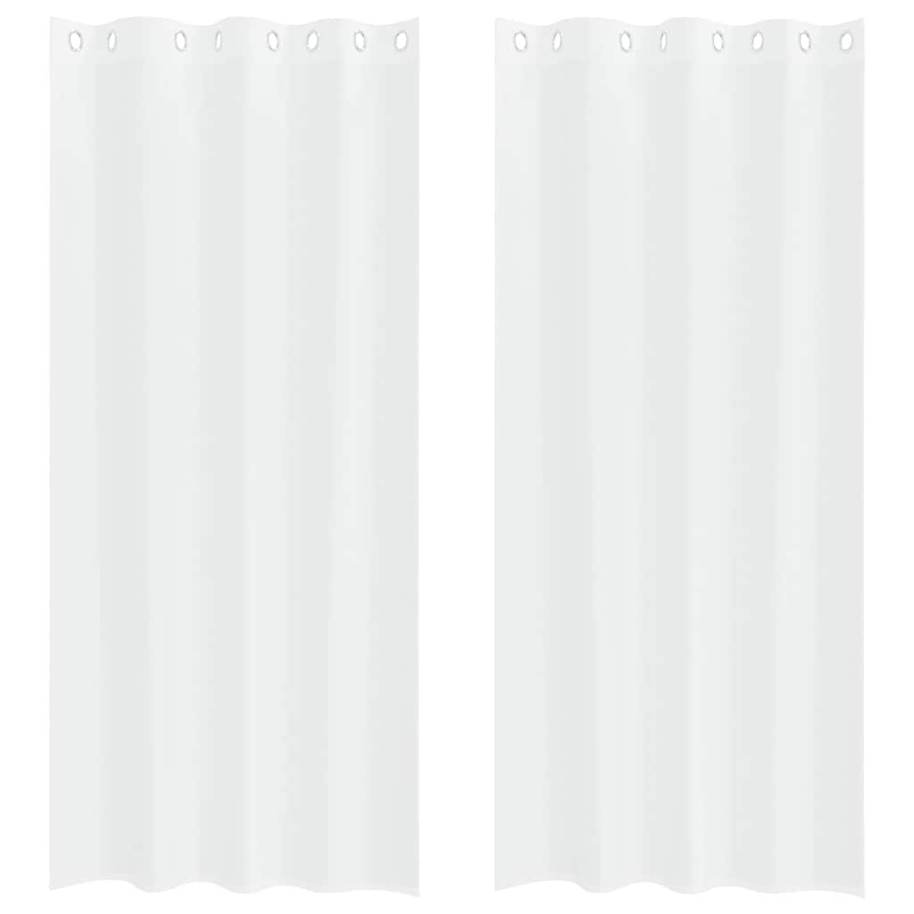 Függönyök függönyökkel 2 pcs Fehér 140x175cm Poliészter