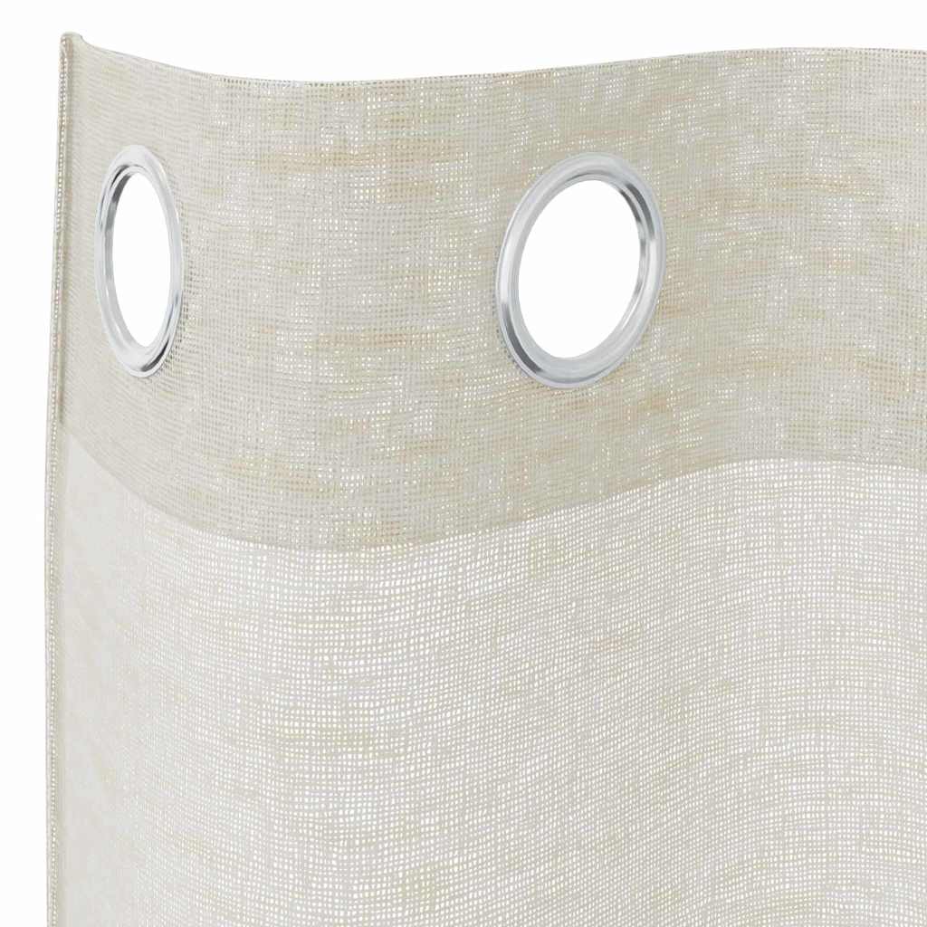 Függönyök függönyökkel 2 pcs Krém 140x175cm Poliészter