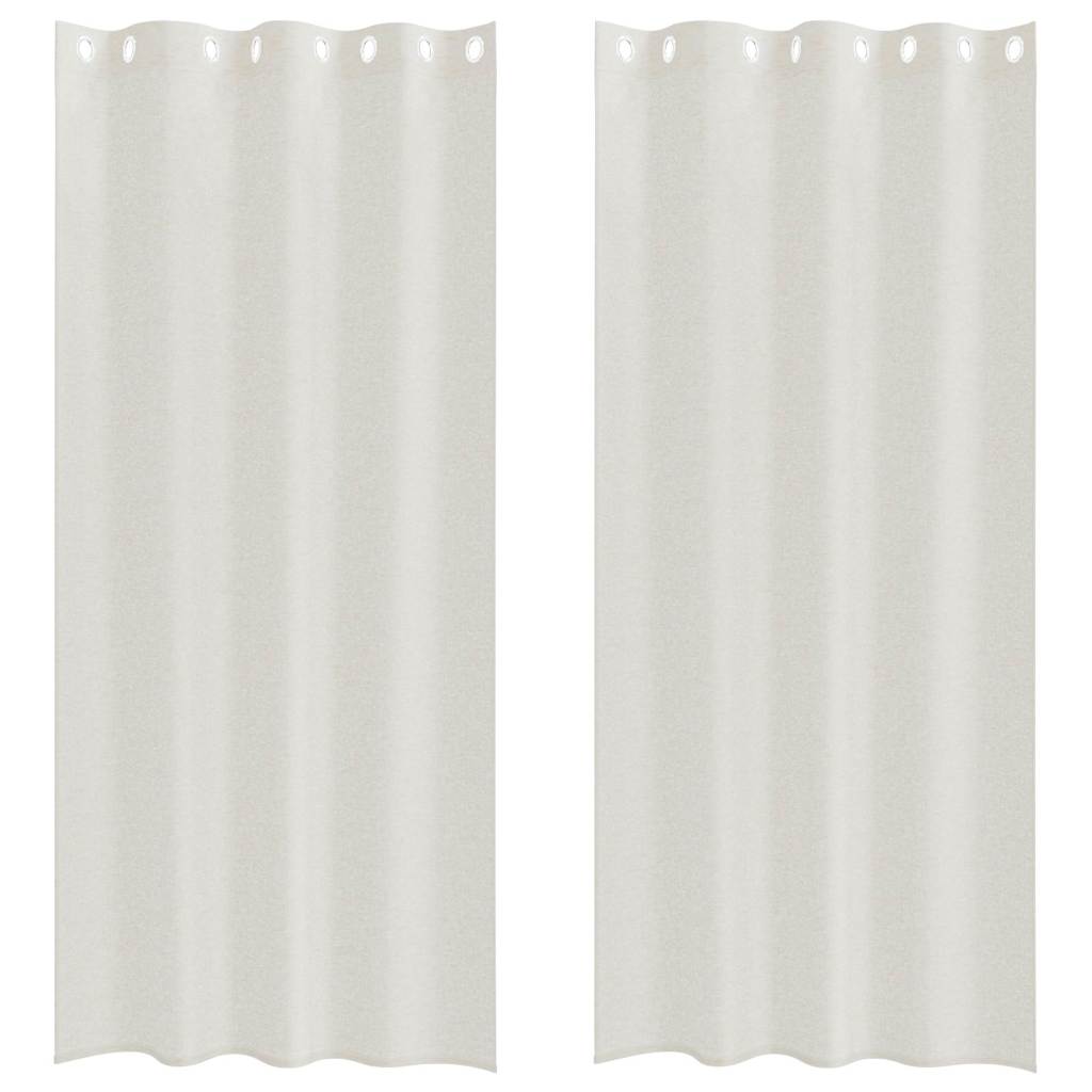 Függönyök függönyökkel 2 pcs Krém 140x175cm Poliészter
