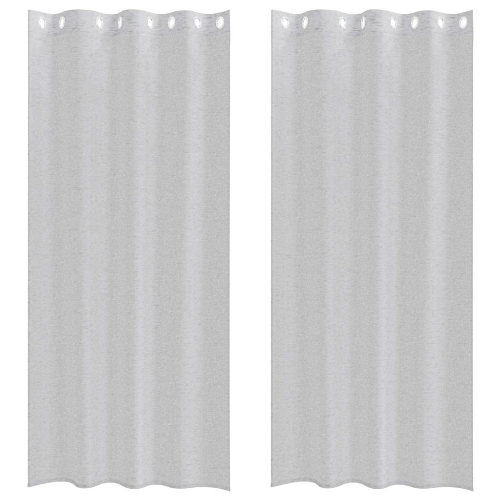 Függönyök függönyökkel 2 pcs Világosszürke 140x175cm Poliészter