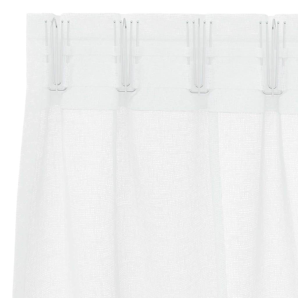 Függönyök függönyökkel 2 pcs Fehér 140x175cm Poliészter