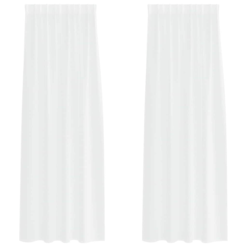 Függönyök függönyökkel 2 pcs Fehér 140x175cm Poliészter
