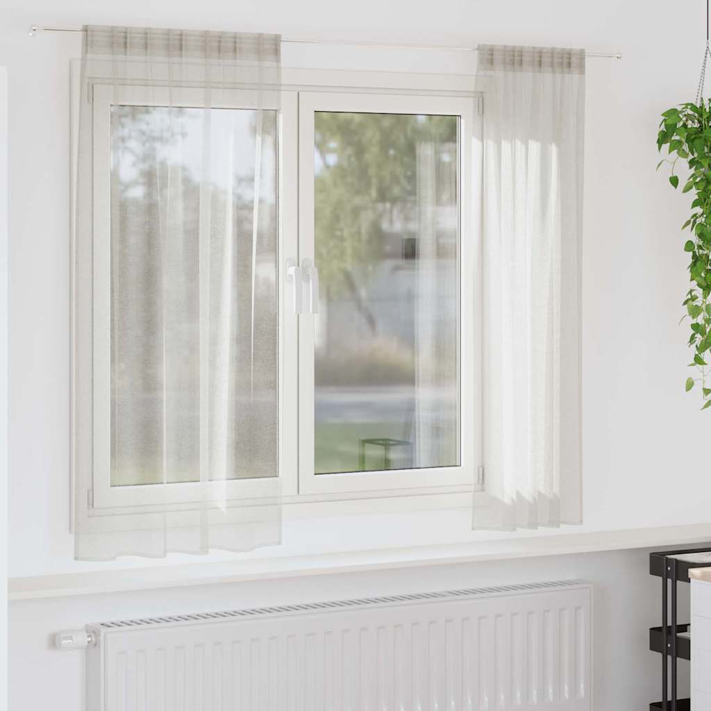 Függönyök függönyökkel 2 pcs Krém 140x175cm Poliészter