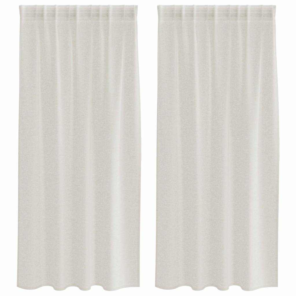 Függönyök függönyökkel 2 pcs Krém 140x175cm Poliészter