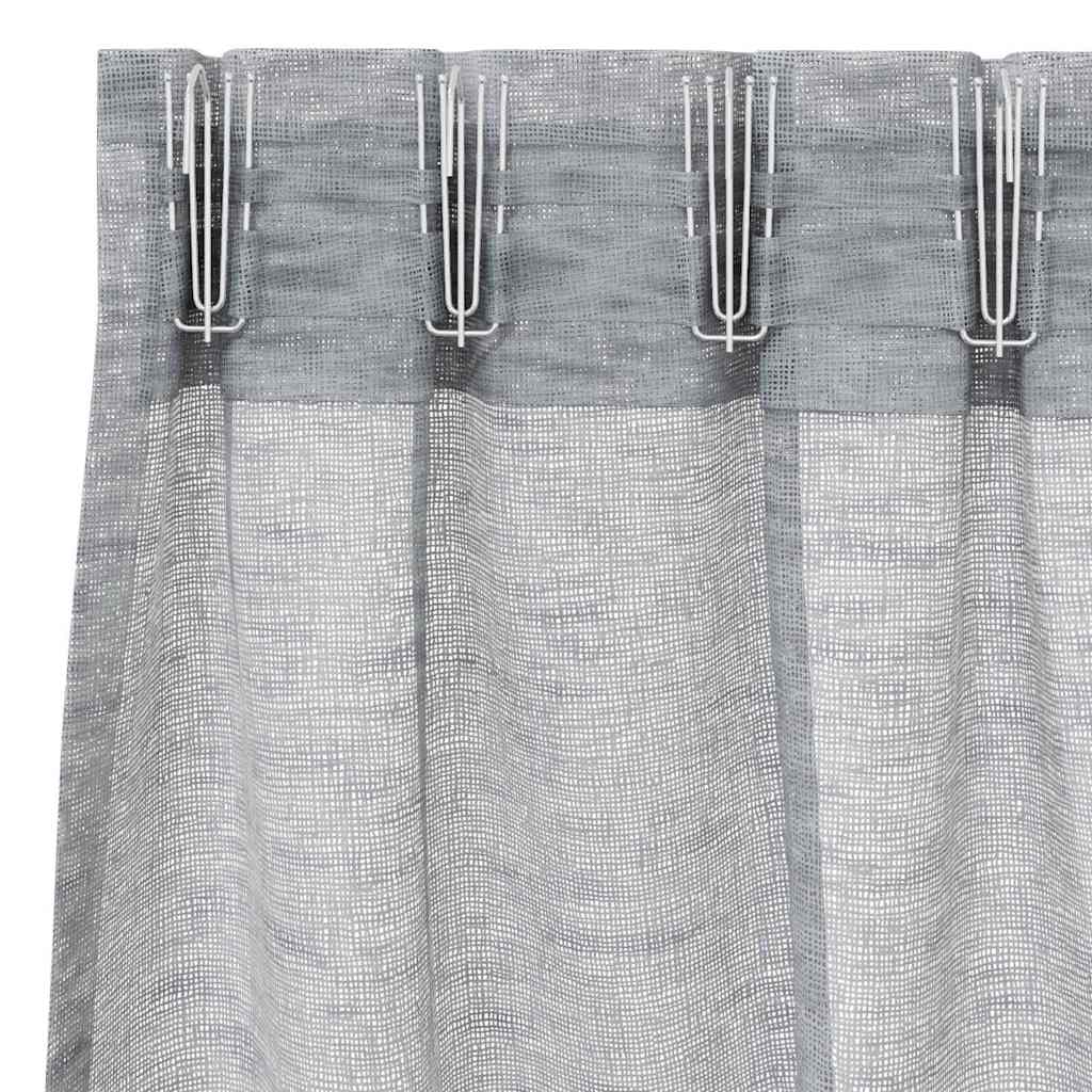 Függönyök függönyökkel 2 pcs Sötétszürke 140x175cm Poliészter