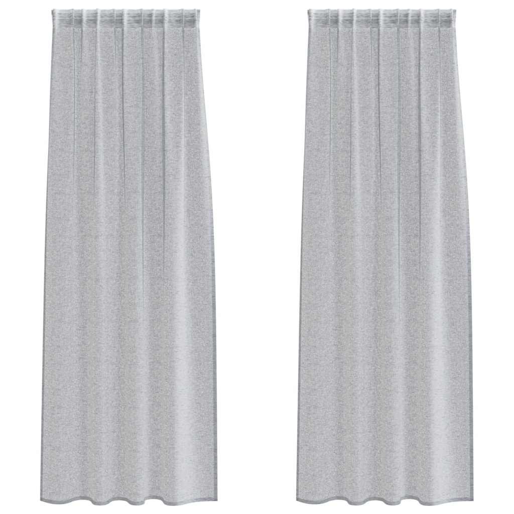 Függönyök függönyökkel 2 pcs Sötétszürke 140x175cm Poliészter