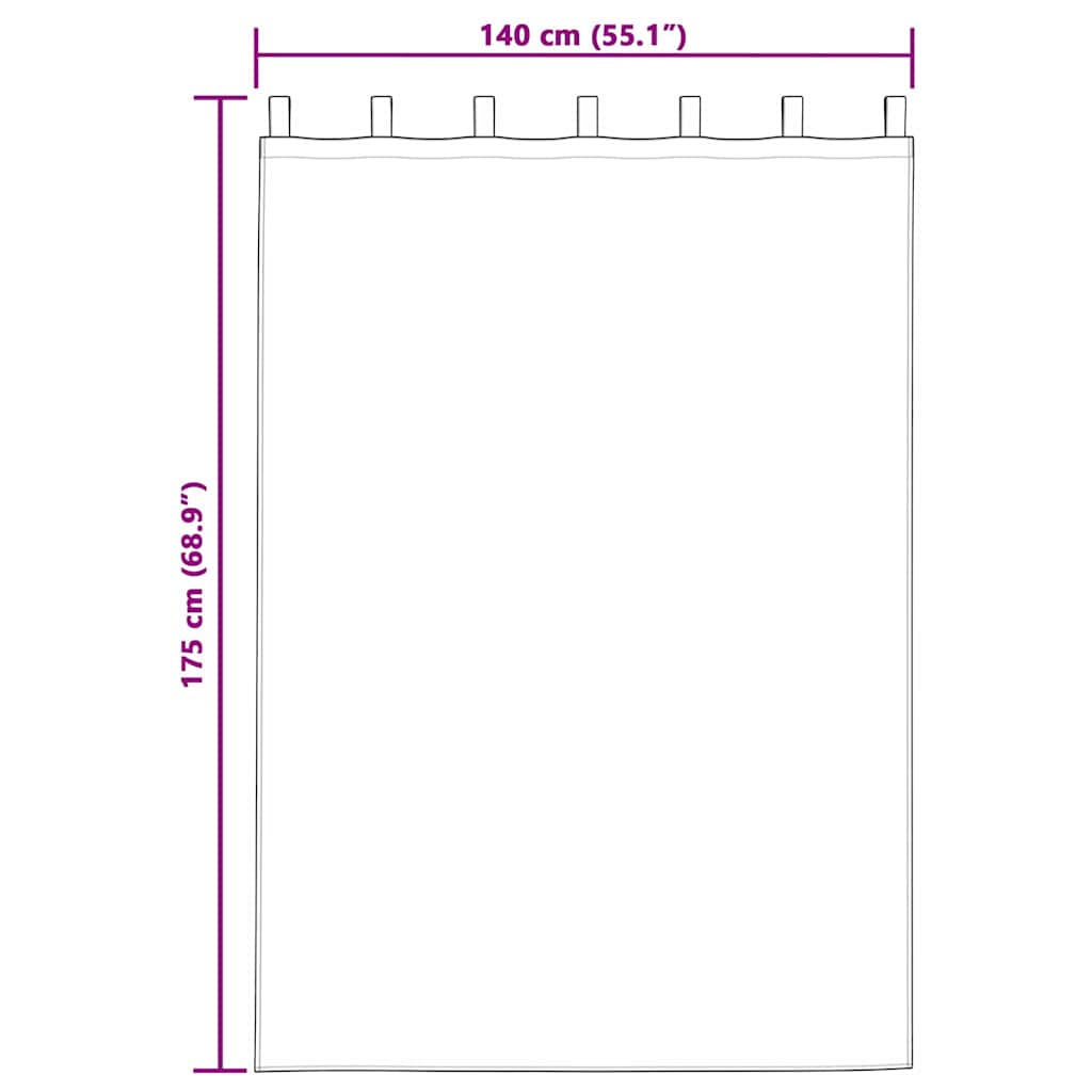Függönyök függönyökkel 2 pcs Fehér 140x175cm Poliészter