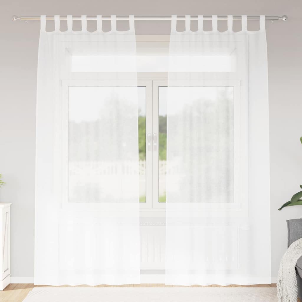 Függönyök függönyökkel 2 pcs Fehér 140x175cm Poliészter
