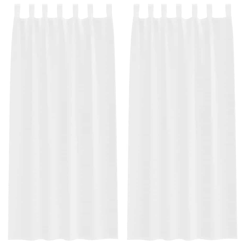 Függönyök függönyökkel 2 pcs Fehér 140x175cm Poliészter