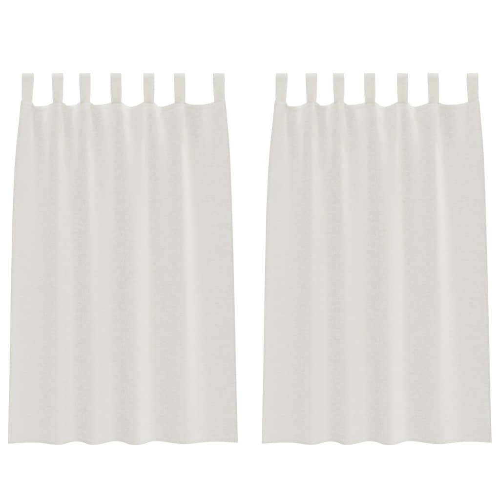 Függönyök függönyökkel 2 pcs Krém 140x175cm Poliészter
