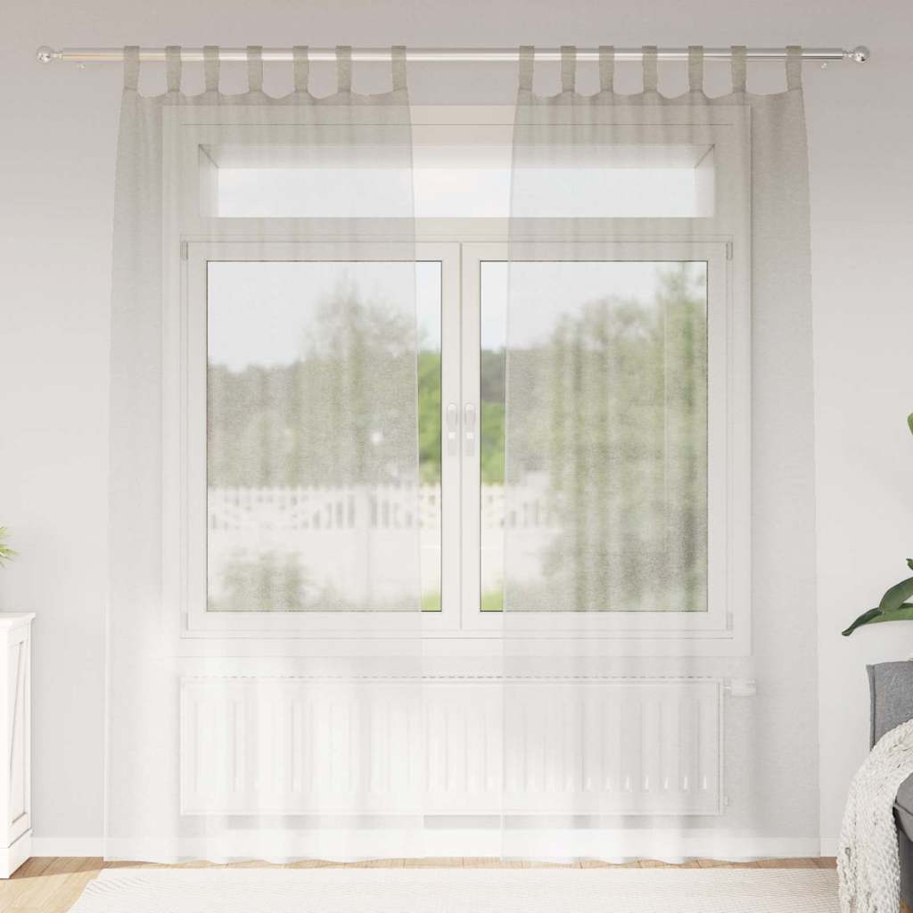 Függönyök függönyökkel 2 pcs Krém 140x175cm Poliészter
