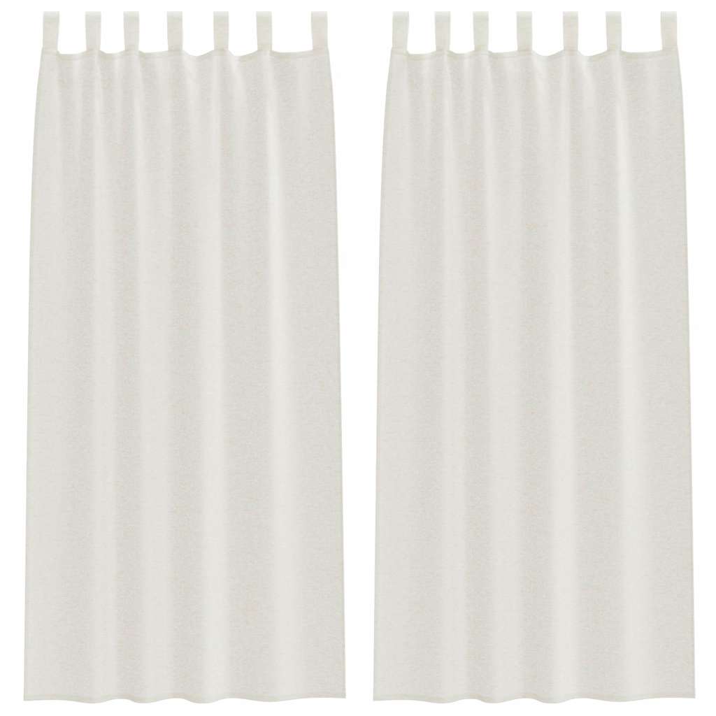 Függönyök függönyökkel 2 pcs Krém 140x175cm Poliészter