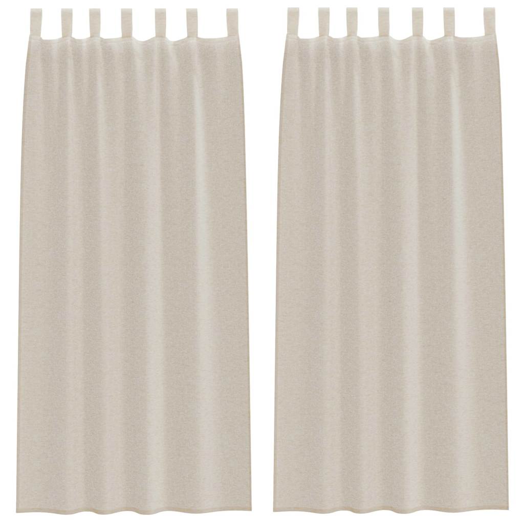 Függönyök függönyökkel 2 pcs Homokszín 140x175cm Poliészter