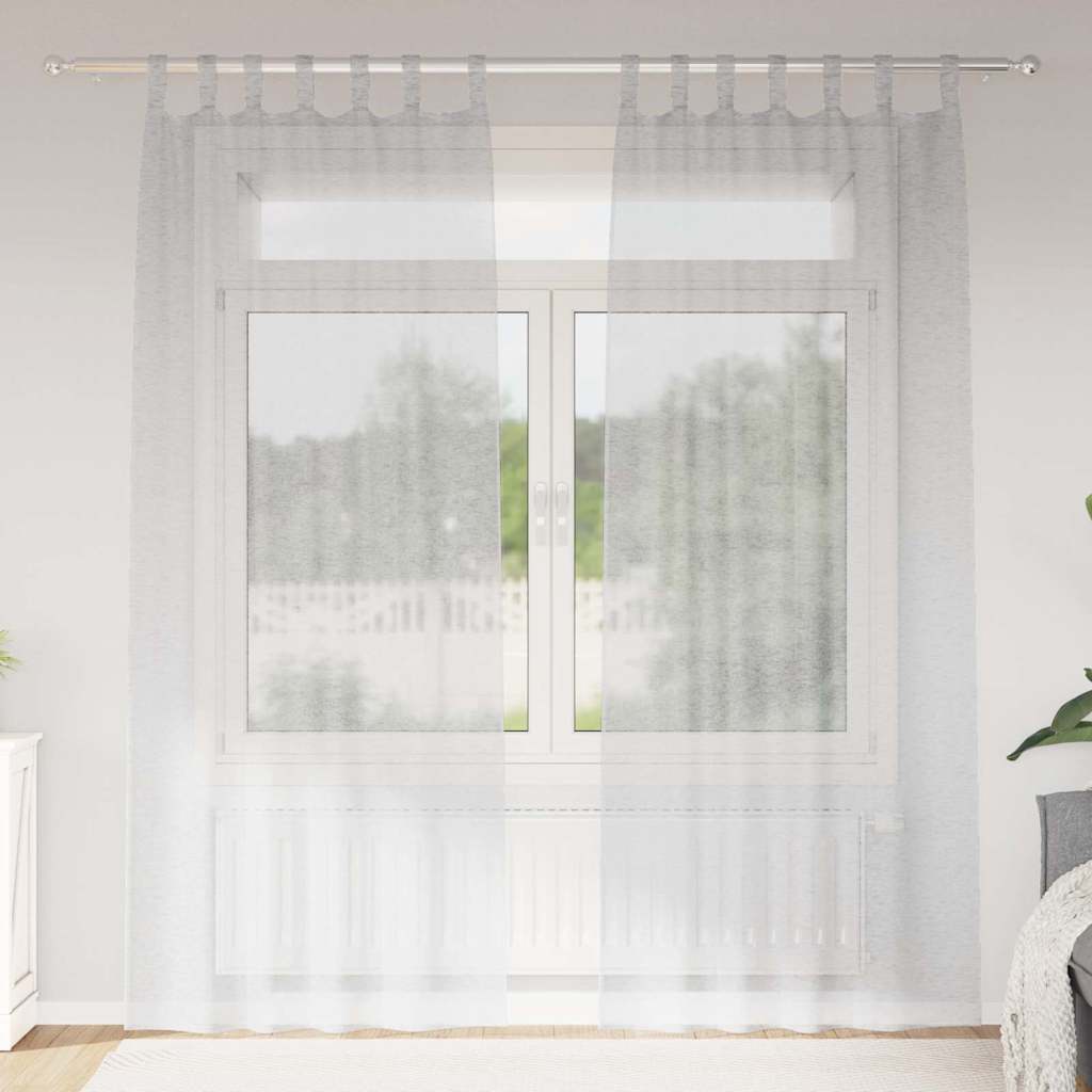 Függönyök függönyökkel 2 pcs Világosszürke 140x175cm Poliészter