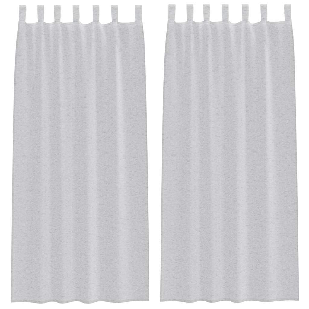 Függönyök függönyökkel 2 pcs Világosszürke 140x175cm Poliészter