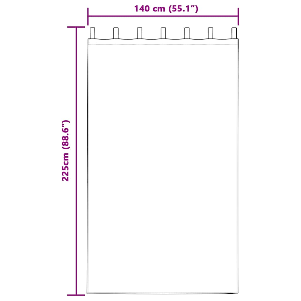 Függönyök függönyökkel 2 pcs Világosszürke 140x175cm Poliészter