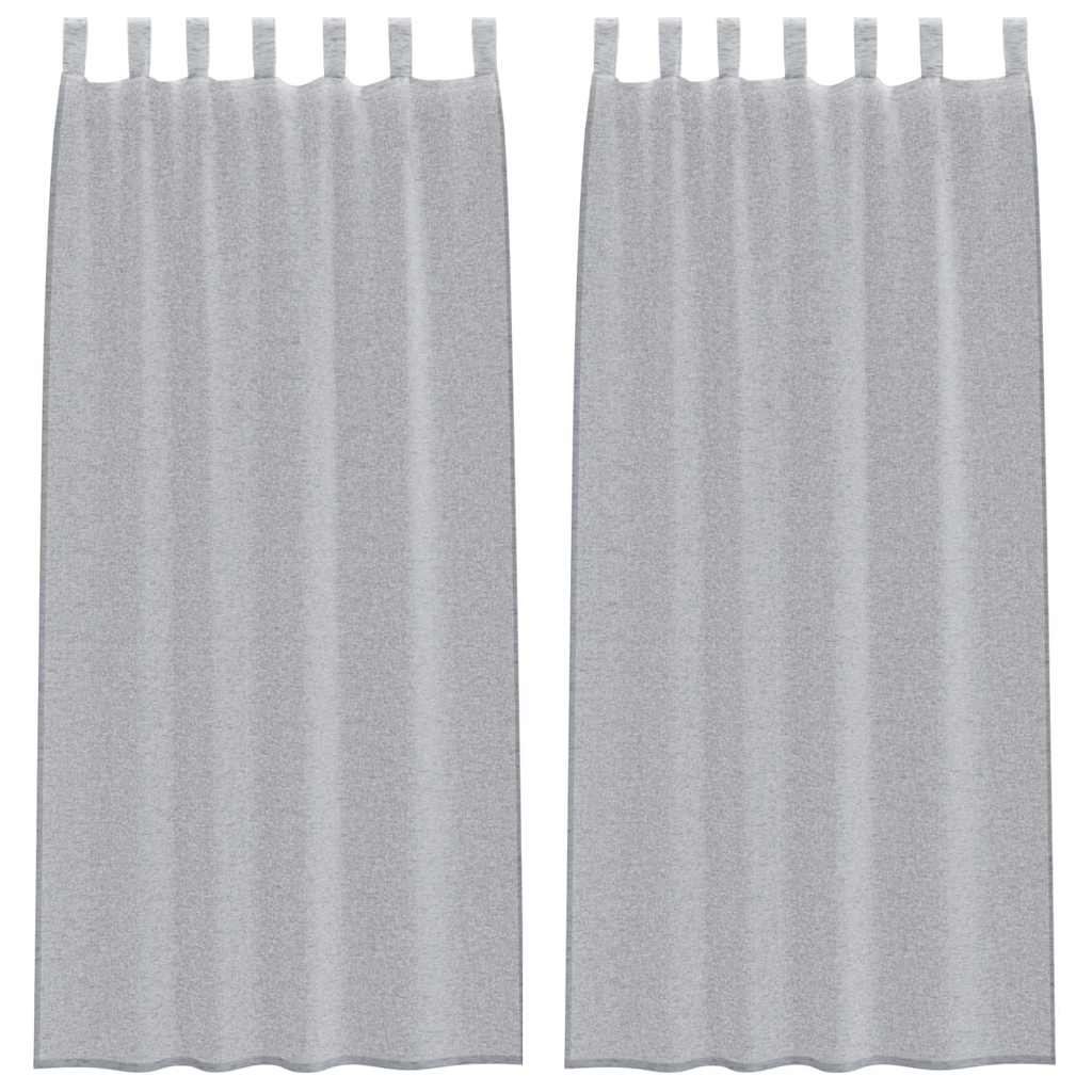 Függönyök függönyökkel 2 pcs Sötétszürke 140x175cm Poliészter