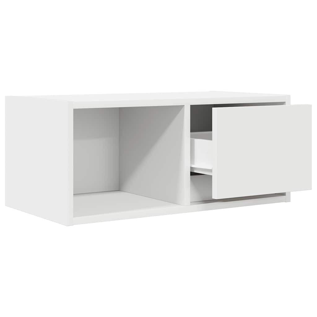 2 db fehér szerelt fa TV-szekrény 60x31x25,5 cm
