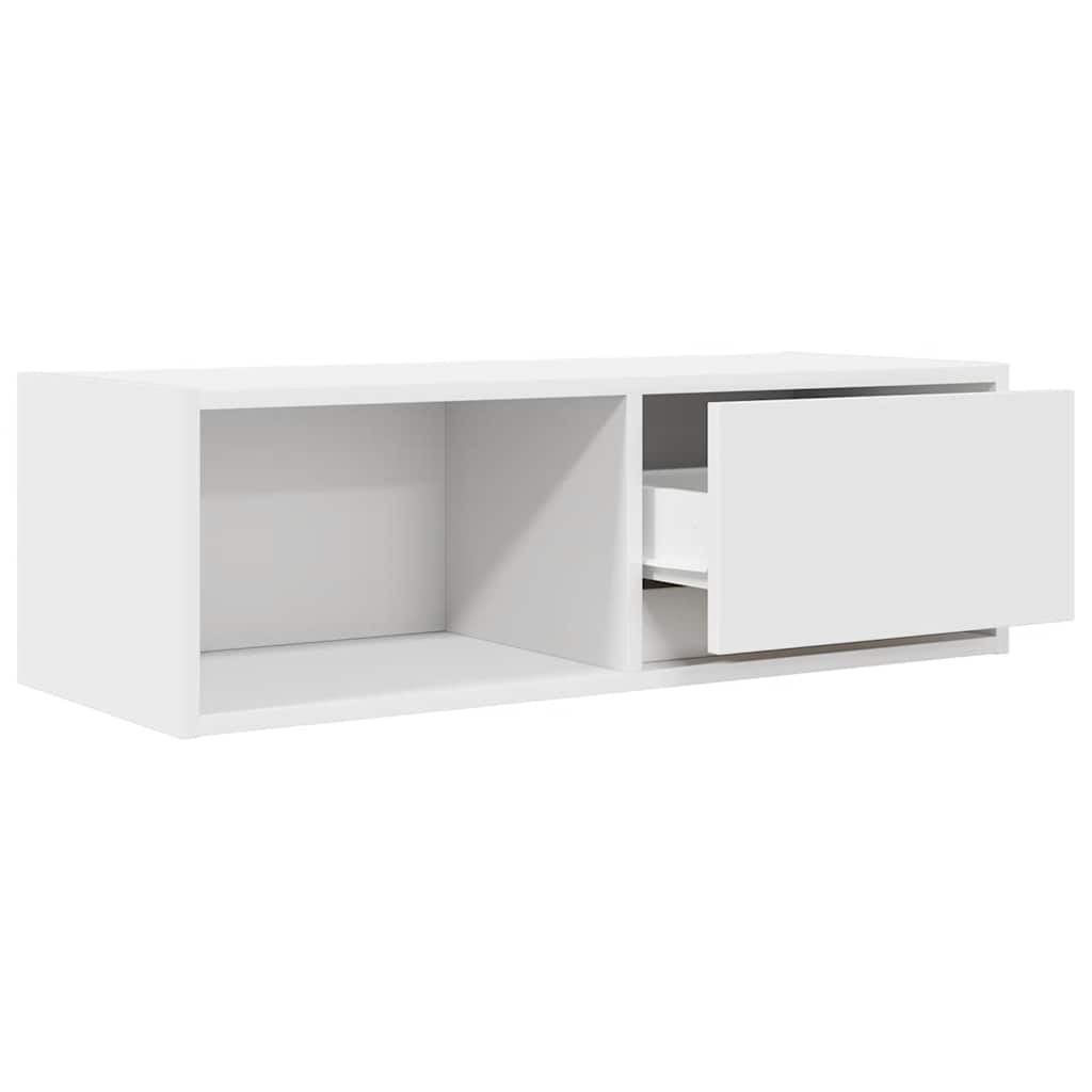 2 db fehér szerelt fa TV-szekrény 80x31x25,5 cm