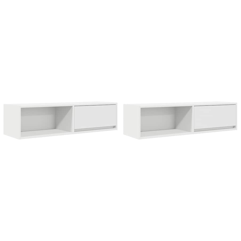 2 db fehér szerelt fa TV-szekrény 100x31x25,5 cm