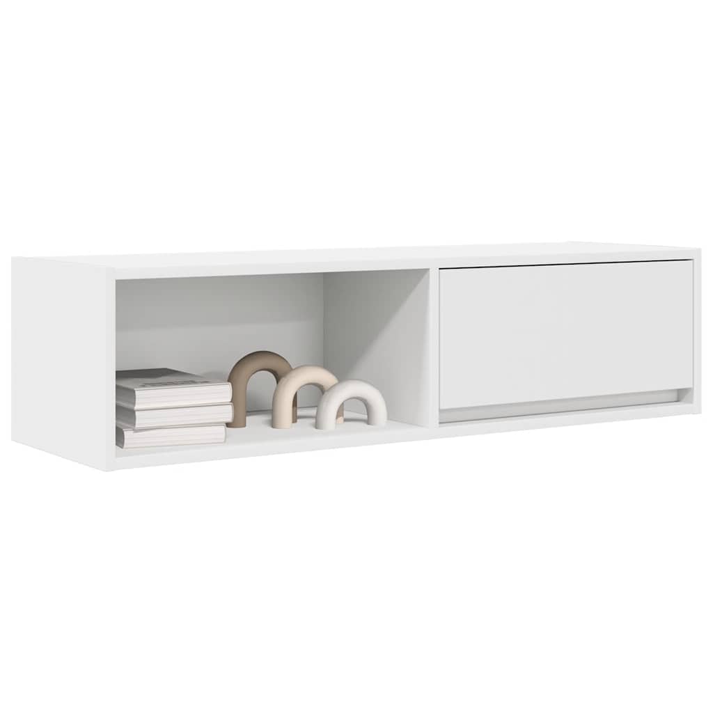 2 db fehér szerelt fa TV-szekrény 100x31x25,5 cm