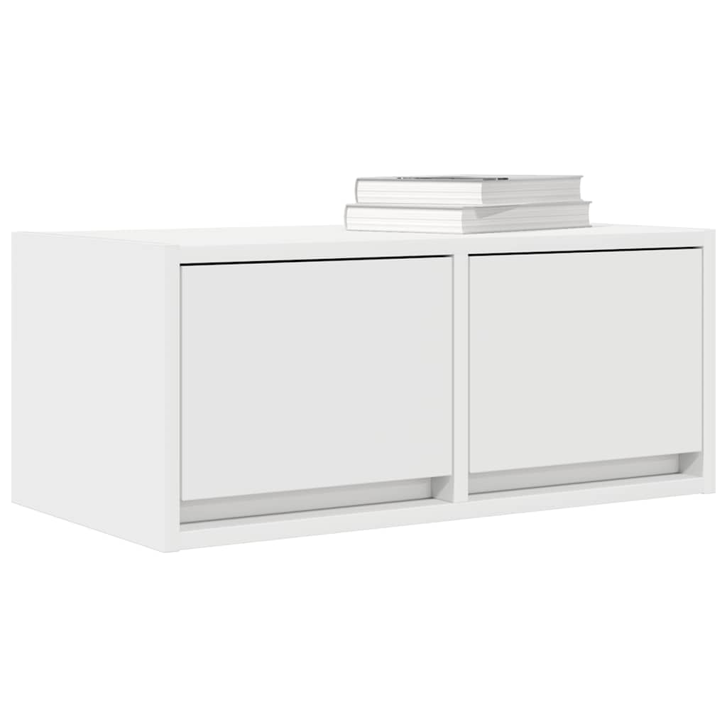 2 db fehér szerelt fa TV-szekrény 60x31x25,5 cm